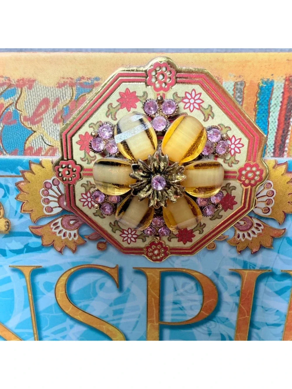 3D Jeweled Inspire Butterfly Floral Wall Plaque Sign Hanging Home Decor